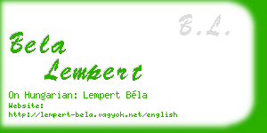 bela lempert business card